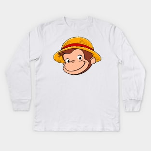 Curious Luffy Kids Long Sleeve T-Shirt